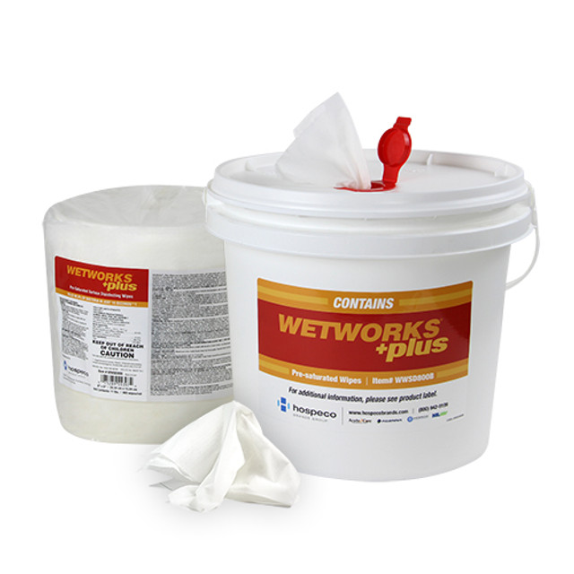 WetWorks +Plus Disinfecting Wipes -- 8" x 6"