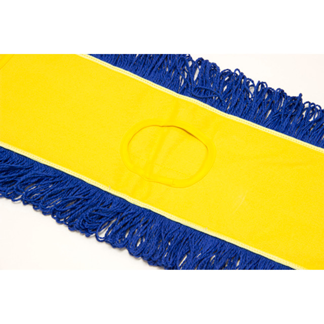 MicroWorks Microfiber Dust Mop w/Pocket - Gray/Navy - Yellow Canvas Back