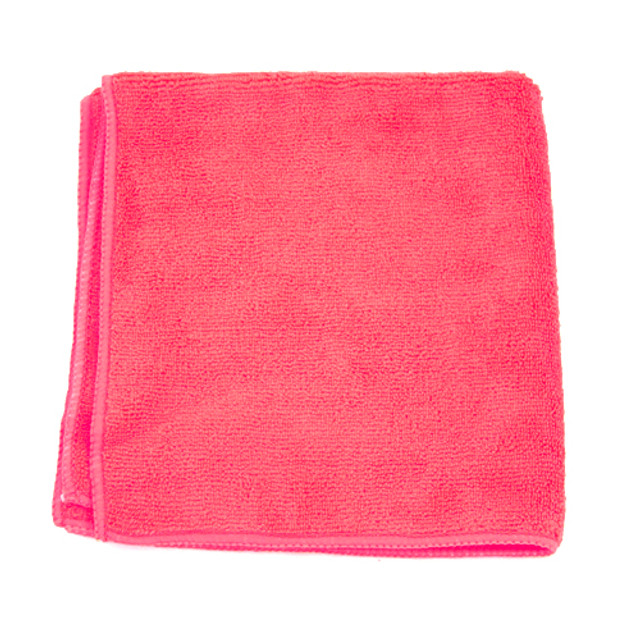 MicroWorks Standard Microfiber Towel, 16"x16" - Red 2502-RED-500