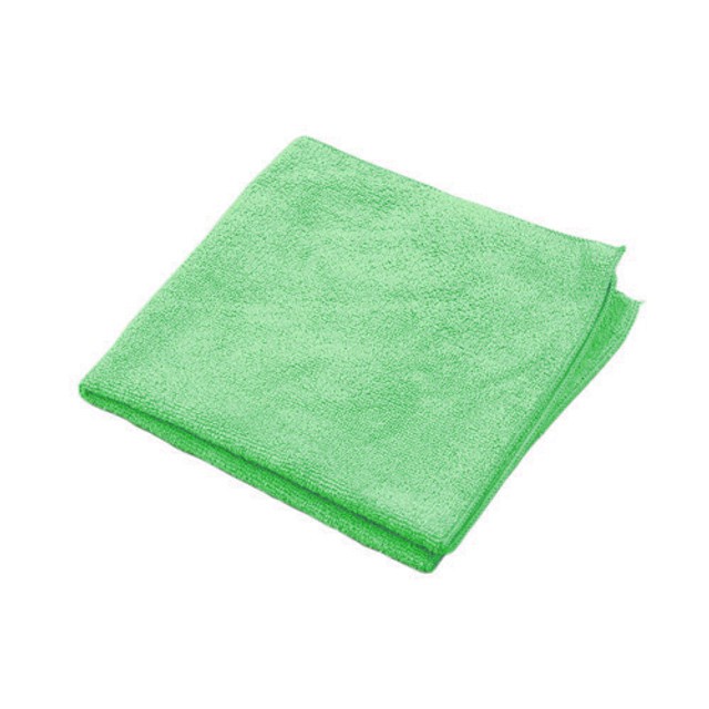 MicroWorks Standard Microfiber Towel,12" x 12" - Green 2512-G-500