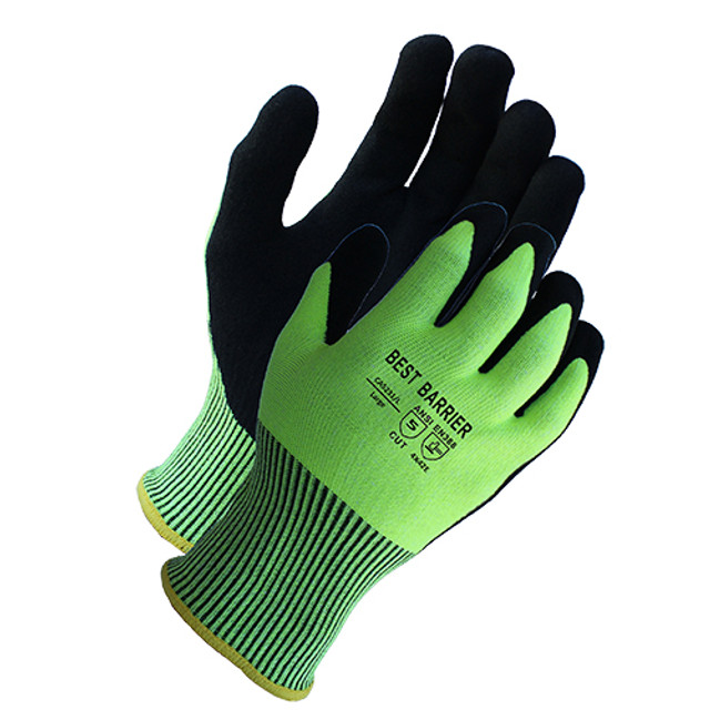ProWorks Coated Cut Resistant Gloves, 13G, A5, HI-VIZ Yellow/Black - HI-VIZ Yellow/Black GCN13A5YS