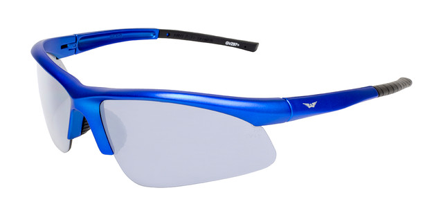 Ambassador Metallic FM Motorcycle Safety Sunglasses - Metallic Blue
