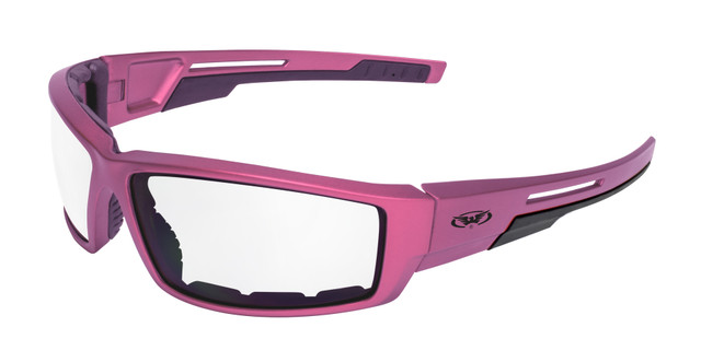 Sly Metallic Foam Padded Motorcycle Safety Sunglasses Matte Metallic Pink Clear