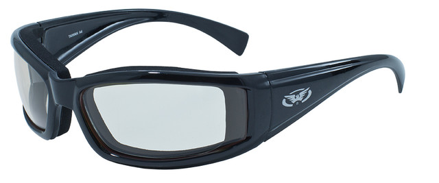 Stray Cat A/F Foam Padded Motorcycle Sunglasses Matte Black Clear