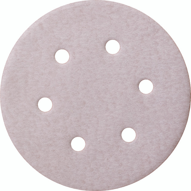 Paper Discs,4S Premium Stearated Aluminum Oxide Premium Paper Disc for Wood and Primed Surfaces,  Hook & Loop (6 holes) 37640