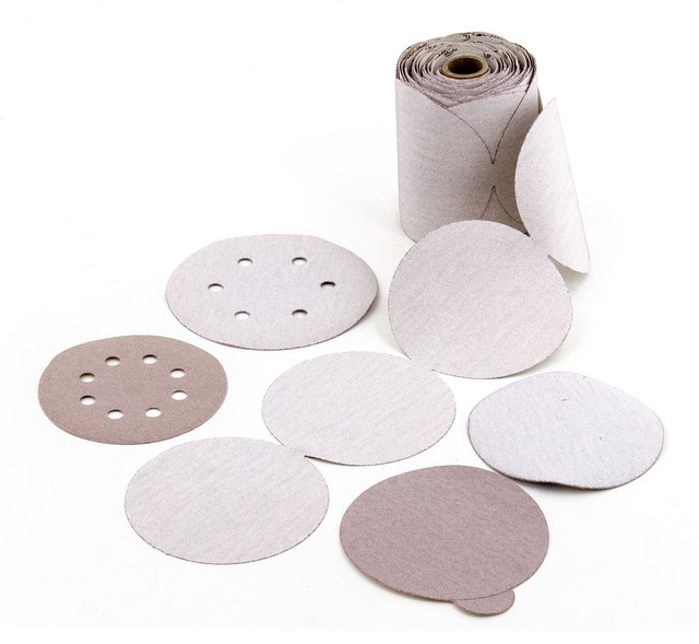 Paper Discs,4S Premium Stearated Aluminum Oxide Premium Paper Disc for Wood and Primed Surfaces,  PSA Disc Rolls (100 per roll / 4 rolls per box) 37806