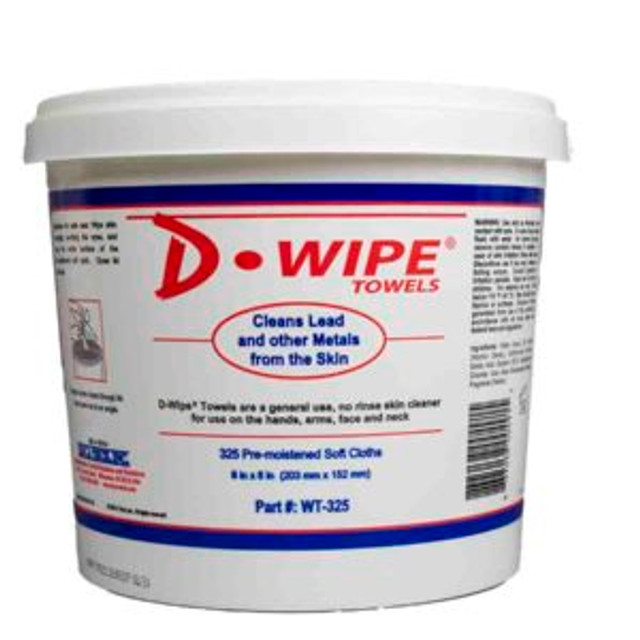 D-Wipe 8" x 6" Towel: 325 towels / tub WT-325 Case of 2 tubs