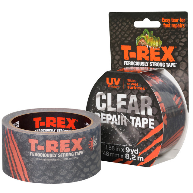 T-Rex Clear Repair Tape with All-Weather Crystal Clear Construction 241535