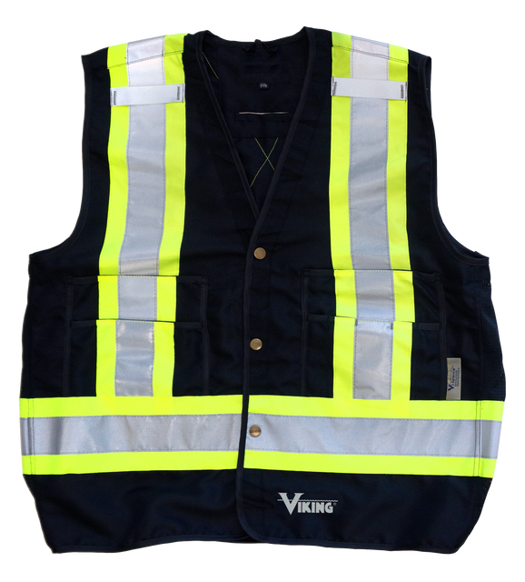 Viking Sized Long Safety Vest Black 2XL/3XL