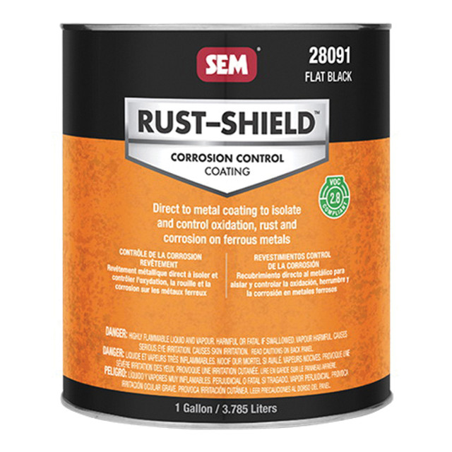 RUST SHIELD 28091 Rust Shield, Flat, Black, 7 days Curing, 250 sq-ft Coverage Area, 1 gal