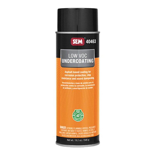 SEM 40463 Low VOC Undercoating, 24 oz, Can, Black, Aerosol