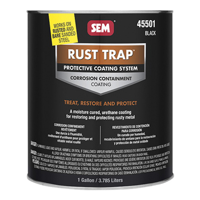 RUST TRAP 45501 Rust Prevention Coat, Gloss, Black, 500 sq-ft Coverage Area, 1 gal