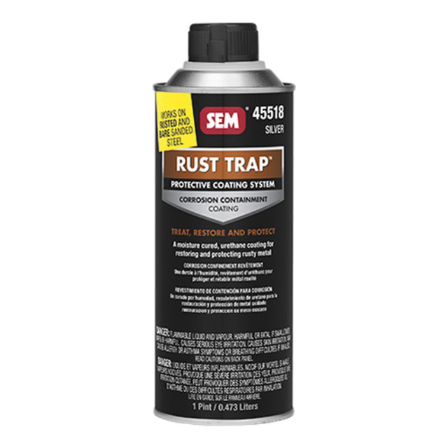 RUST TRAP 45518 Rust Prevention Coat, Gloss, Silver, 500 sq-ft Coverage Area, 1 pt