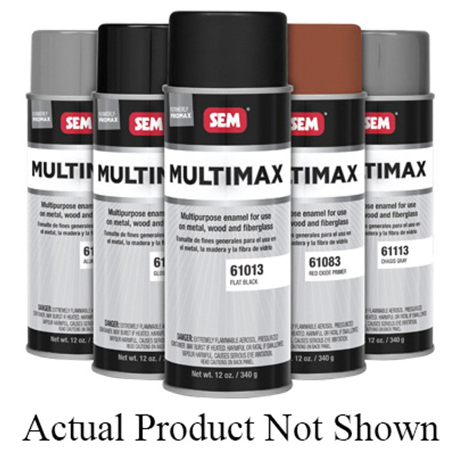 SEM MULTIMAX 61013 Multi-Purpose Enamel, Flat, Black, 4.84 lb/gal VOC, 16 oz