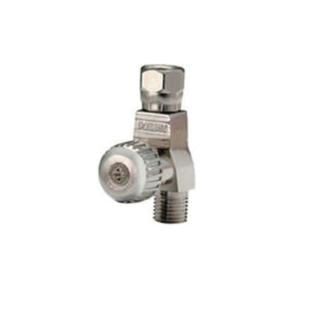 DEVILBISS 180005 High Output Air Adjusting Valve, 1/4 in Thread, MNPS x FNPS Swivel Connection, Plastic