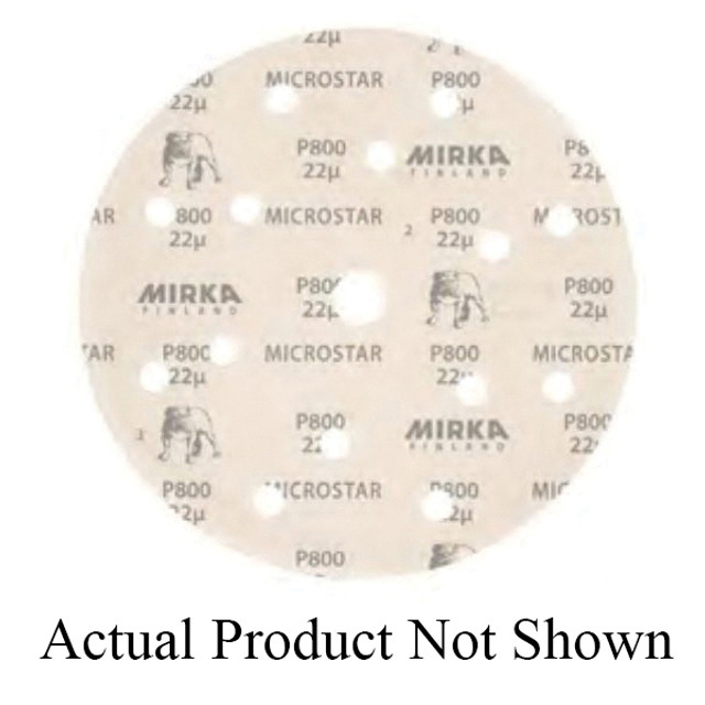 MIRKA Microstar FM-622-1500 Grip Disc, 6 in Dia, P1500 Grit, Aluminum Oxide Abrasive, Polyester Film Backing