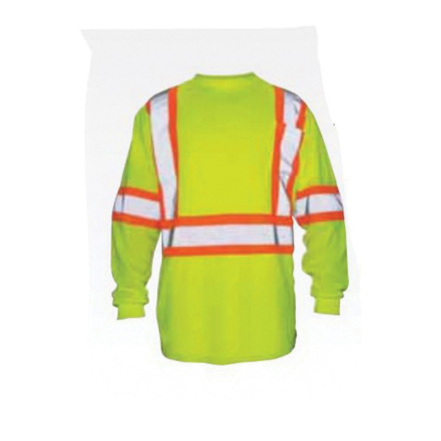 SAS Safety Corp NVUE 690-1609 T-Shirt, L, Birdseye Fabric/Polyester, Yellow, Long Sleeve