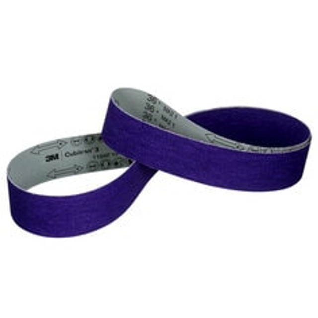 3M Cubitron 3 Cloth Belt 1184F, 36+ YF-weight, 2 in x 132 in, Film-lok, Single-flex, 50 ea/Case