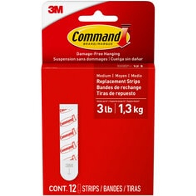 Command Medium Foam Replacement Strips 17021-12ESF, 12 Strips