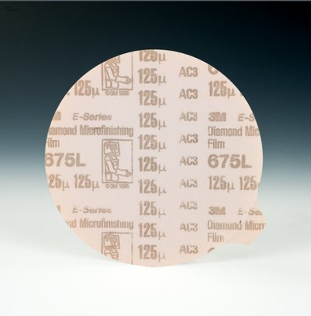 3M Diamond MFF PSA Disc 675L, 5 x NH, 125 Micron, Back 3M Diamond MFF PSA Disc 675L, 5 x NH, 125 Micron, Back