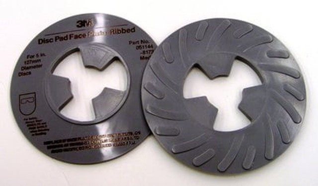 3M Disc Pad Face Plate Ribbed 81734, 5 in Medium Gray
