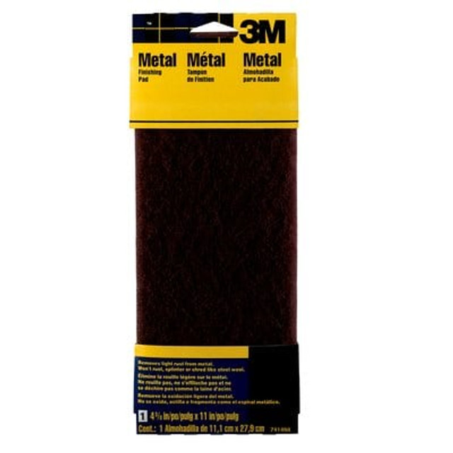 7414NA, 3M Metal Finishing Pad, 4 3/8 in x 11 in