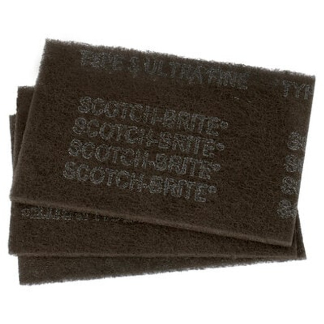 Scotch-Brite Ultra Fine Hand Pad, 37448, SiC Ultra Fine, Gray, 9 in x 6 in