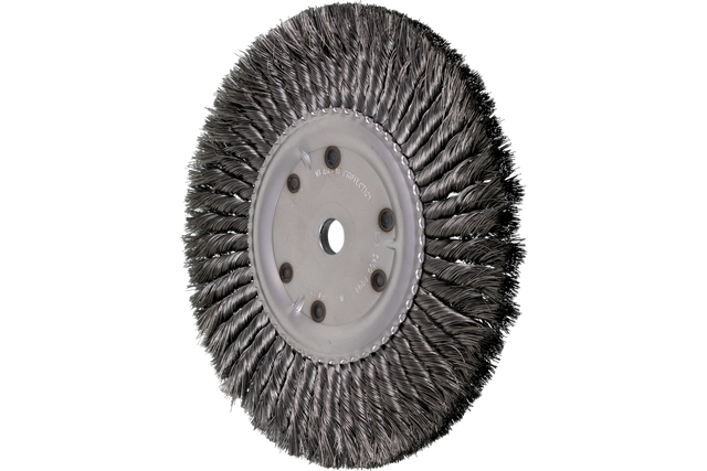 PFERD Standard Twist Knot Wire Wheel Brush 10" Dia. .014 Carbon Steel 3/4" Arbor