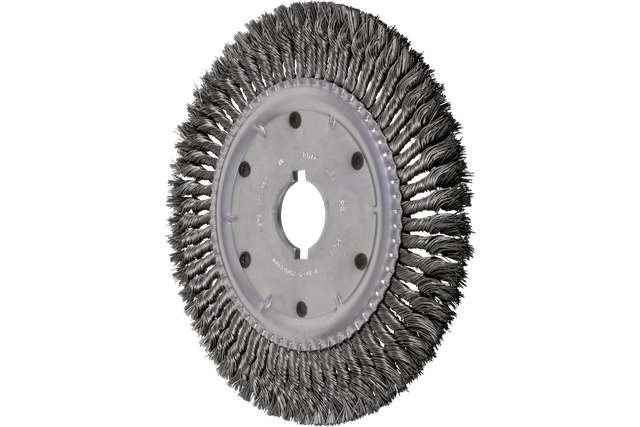 PFERD Standard Twist Knot Wire Wheel Brush 12" Dia. .023 Carbon Steel 2" Arbor