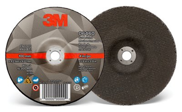 3M Cut & Grind Wheel, 06461, Type 27, 4 in x 1/8 in x 5/8 in, 10 per inner, 20 per case
