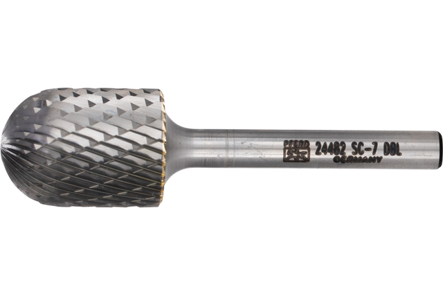 PFERD Carbide Bur SC-7 Cylindrical Radius End Double Cut 3/4" x 1" x 1/4" Shank