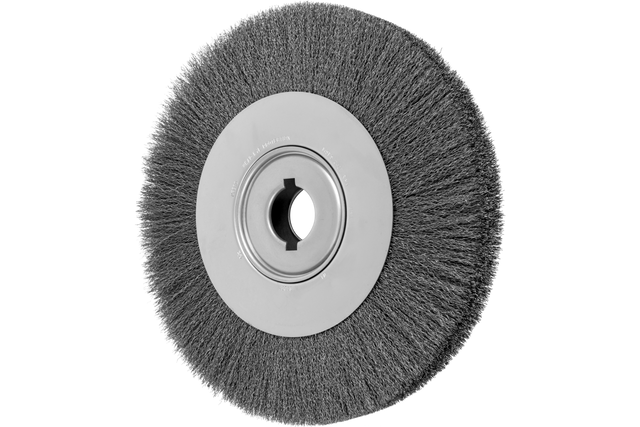 PFERD Crimped Wire Wheel Brush 15" Dia Wide Face .012 Carbon Steel 2" Keyed Arbor