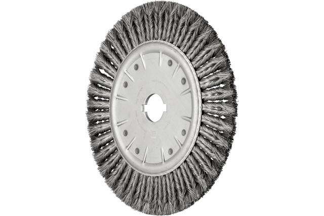 PFERD COMBITWIST® Full Cable Knot Wheel Brush 15" Dia. .020 CS2" Keyed Arbor