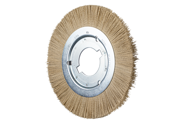 PFERD M-BRAD® Wheel Brush 8" Dia Narrow Face 600 Grit Diamond 2" Keyed Arbor