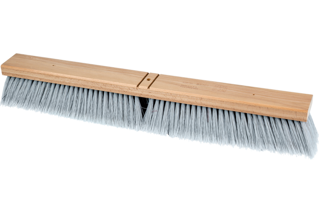 PFERD Contractor Broom Head - Medium Sweep 24" Brown Synthetic, Silver Flag 3" Trim