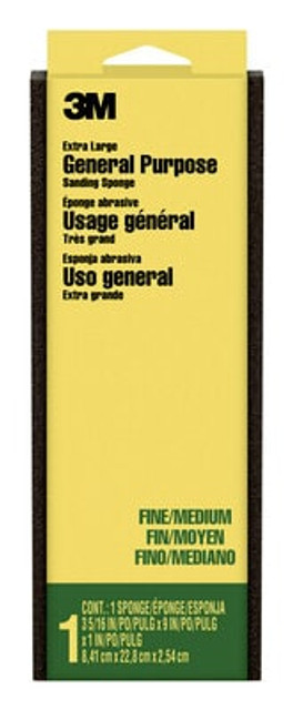 3M Extra Large Sanding Sponge, 910XLA-12-CC, Fine/Medium Grit, 12/cs