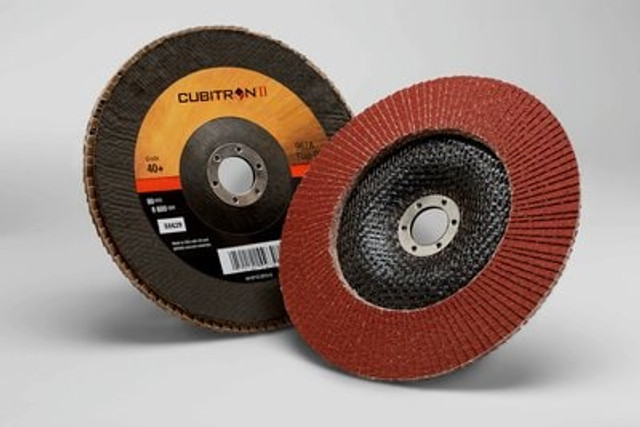 3M Cubitron II Flap Disc 967A, 55629, 40+, 7", Type 29