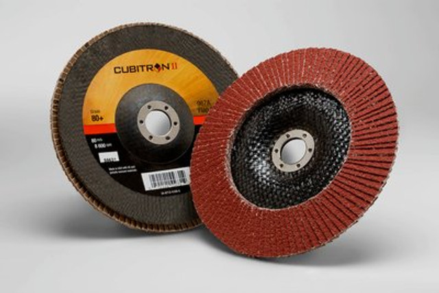 3M Cubitron II Flap Disc 967A, 55631, 80+, 7", Type 29