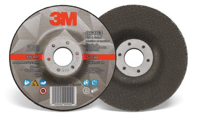 3M Cut & Grind Wheel, 06463, Type 27, 5 in x 1/8 in x 7/8 in, 10 per inner, 20 per case