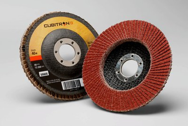 3M Cubitron II Flap Disc 967A, 55605, 40+, 4-1/2" Type27