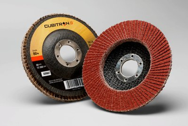 3M Cubitron II Flap Disc 967A, 55607, 80+, 4-1/2" Type27