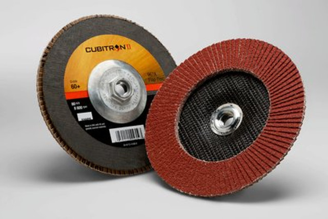 3M Cubitron II Flap Disc 967A, 55609, 60+, 7", Type 27