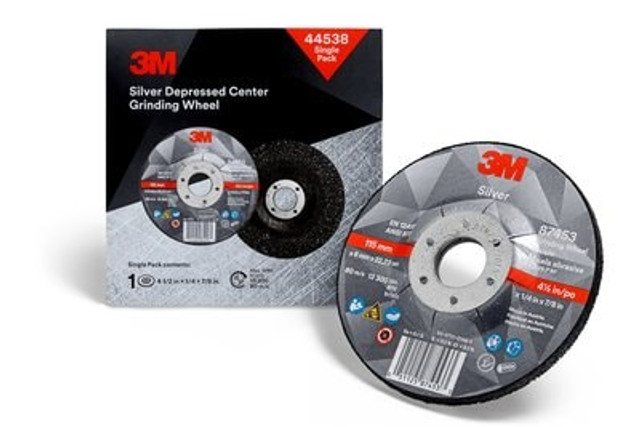 3M Silver Depressed Ctr Wheel Single Pack 44538 Pack and Disc
