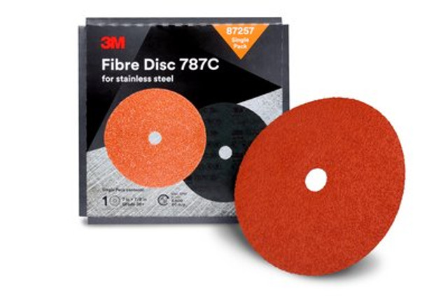 3M Fibre Disc 787C Single Pack 87257 7 in. Box  & Disc Shot