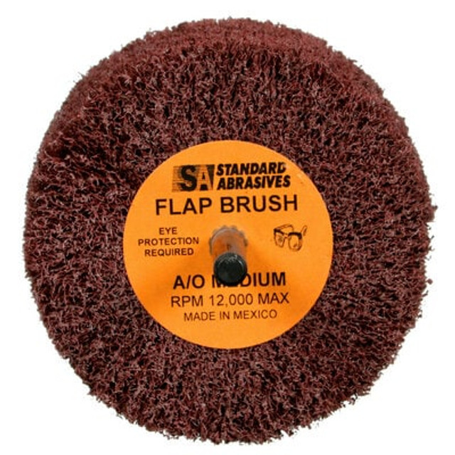Standard Abrasives Buff and Blend GP Mounted Flap Brush, 875501, Medium, 3 in x 2 in x 1/4 in