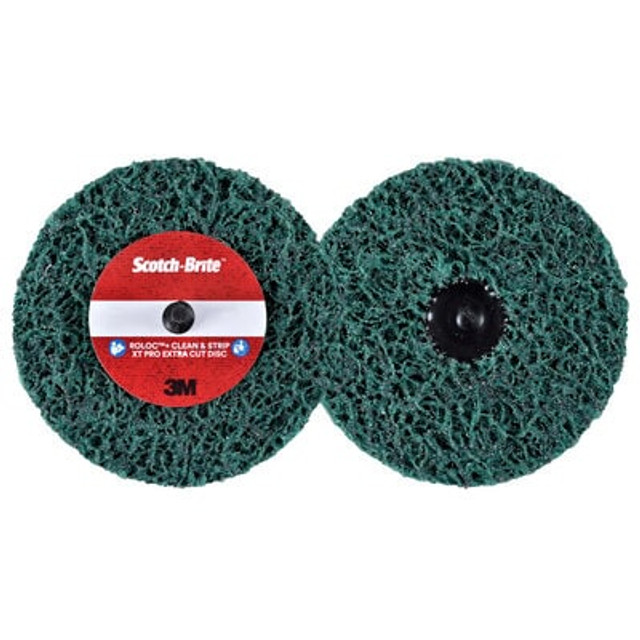 Scotch-Brite Roloc+ Clean and Strip XT Pro Extra Cut Disc, TR+, Green