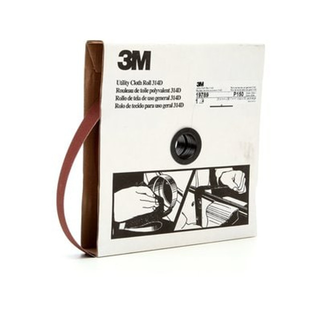 3M Utility Cloth Roll 314D, 1 in x 50 yd P150 J-weight
