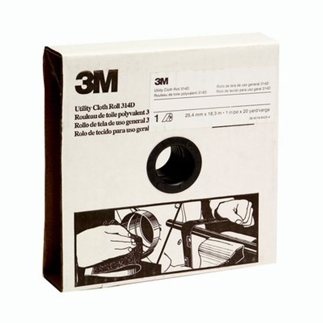 3M Utility Cloth Roll 314D, P80 J-weight, 1-1/2 in x 20 yd, 5 ea/Case 3M Utility Cloth Roll 314D, P80 J-weight, 1-1/2 in x 20 yd, 5 ea/Case