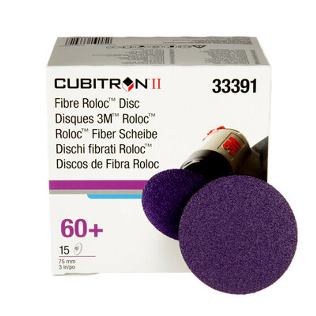 3M Cubitron II Roloc Fibre Disc, 33391, 60+