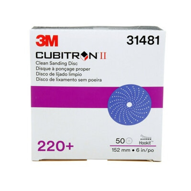 3M Cubitron II Hookit Clean Sanding Abrasive Disc 31481, 6 in, 220+ Grade